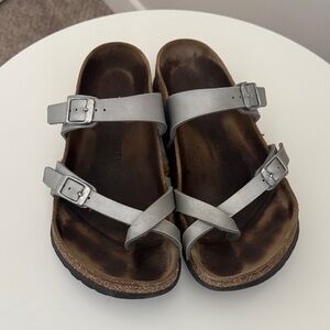 Birkenstock Mayari Silver Sandals Sz 38